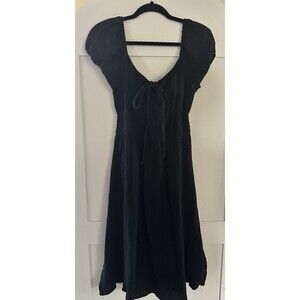 Popular 21 Cottage Core Smocked Waist Fit and Flare Cotton Midi Dress Womens L